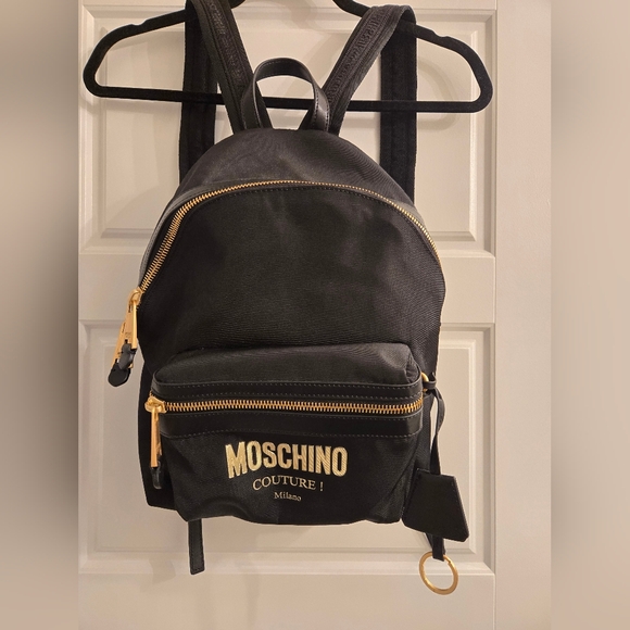 Moschino Black And Gold Mini Nylon Backpack Like New! main image 6